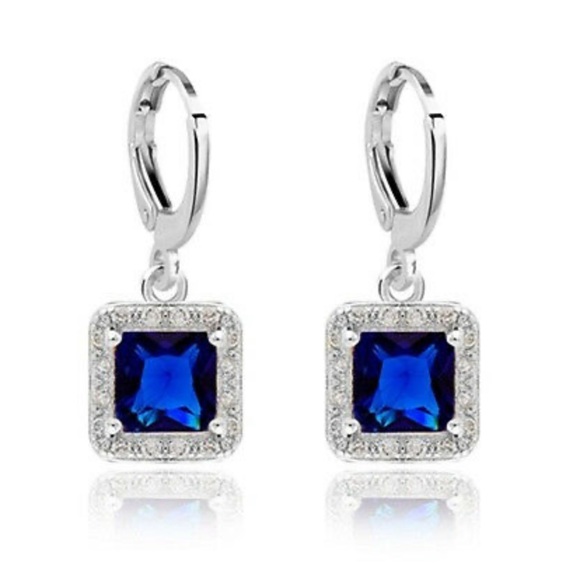 Jewelry - Women's Jewelry Silver Sapphire Dangle Earrings